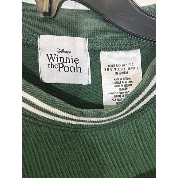 Disney Winnie The Pooh Green Embroidered Long Sleeve Pullover Sweatshirt - Picture 4 of 10